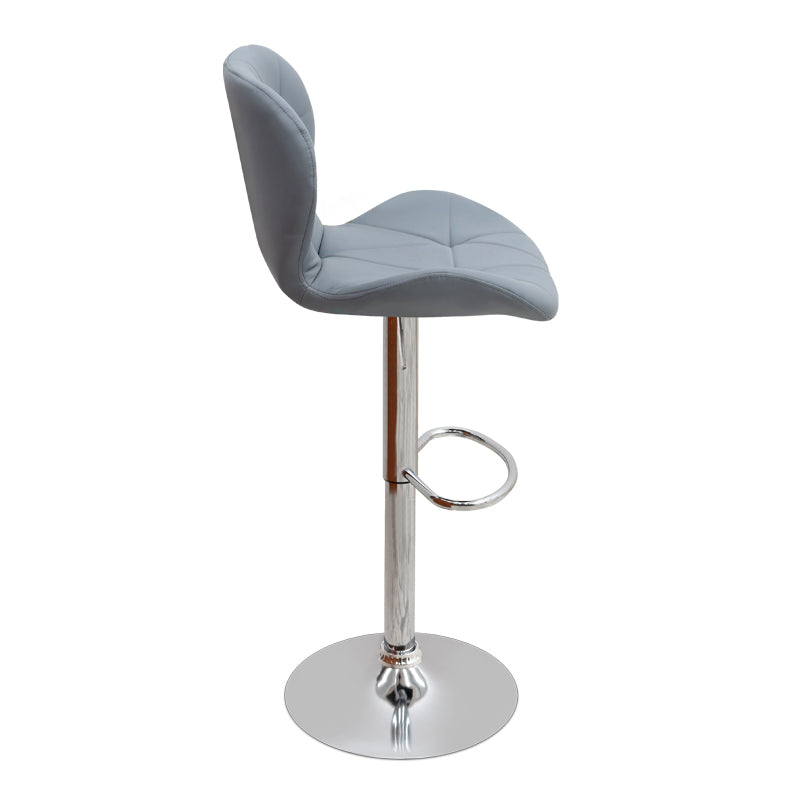 Σκαμπό Μπαρ Dolores με Ρυθμιζόμενο Ύψος PU Γκρι - Βάση Χρωμίου 45,5x38x89/109