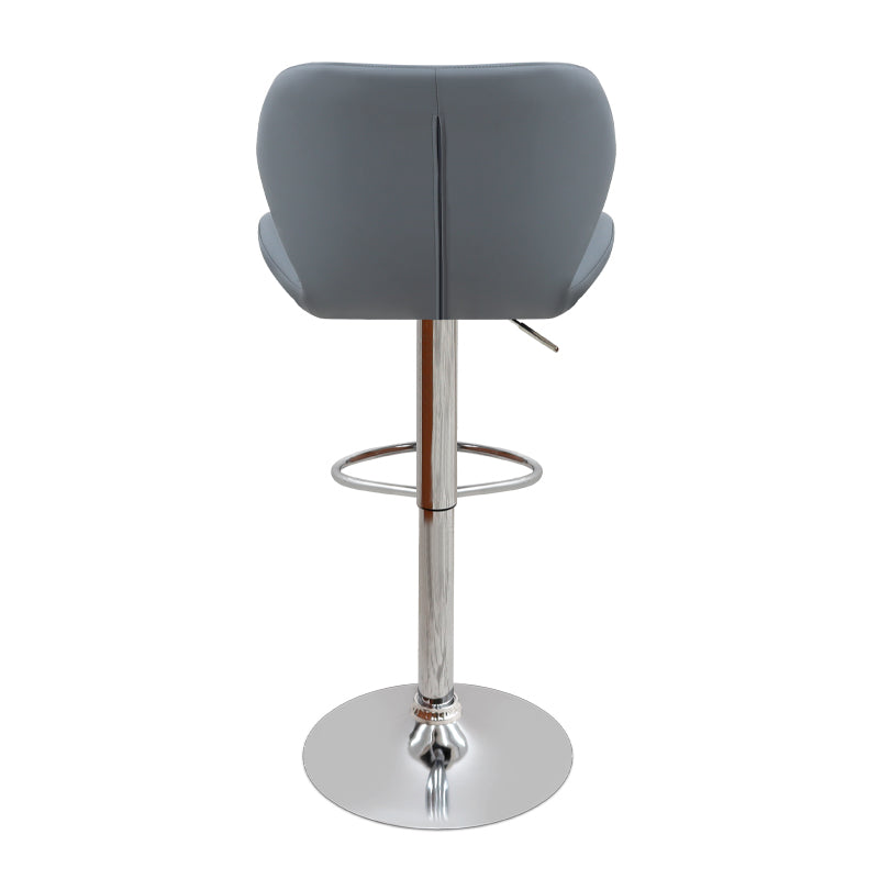 Σκαμπό Μπαρ Dolores με Ρυθμιζόμενο Ύψος PU Γκρι - Βάση Χρωμίου 45,5x38x89/109