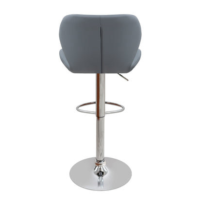 Σκαμπό Μπαρ Dolores με Ρυθμιζόμενο Ύψος PU Γκρι - Βάση Χρωμίου 45,5x38x89/109