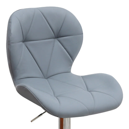 Σκαμπό Μπαρ Dolores με Ρυθμιζόμενο Ύψος PU Γκρι - Βάση Χρωμίου 45,5x38x89/109