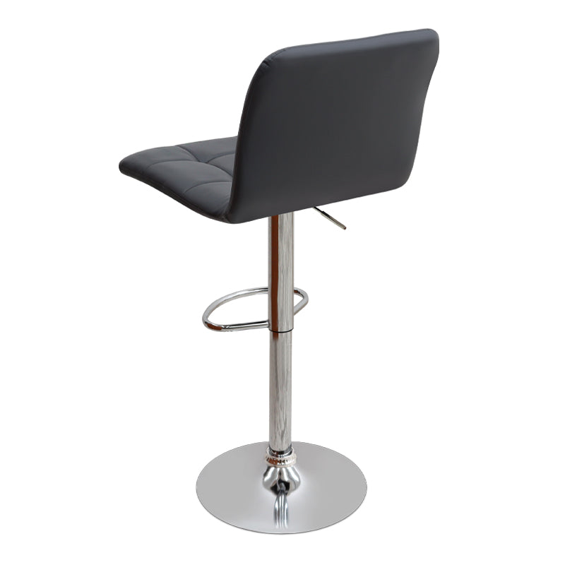 Σκαμπό Μπαρ Carmelo με Ρυθμιζόμενο Ύψος PU Μαύρο - Βάση Χρωμίου 45x42x90/113