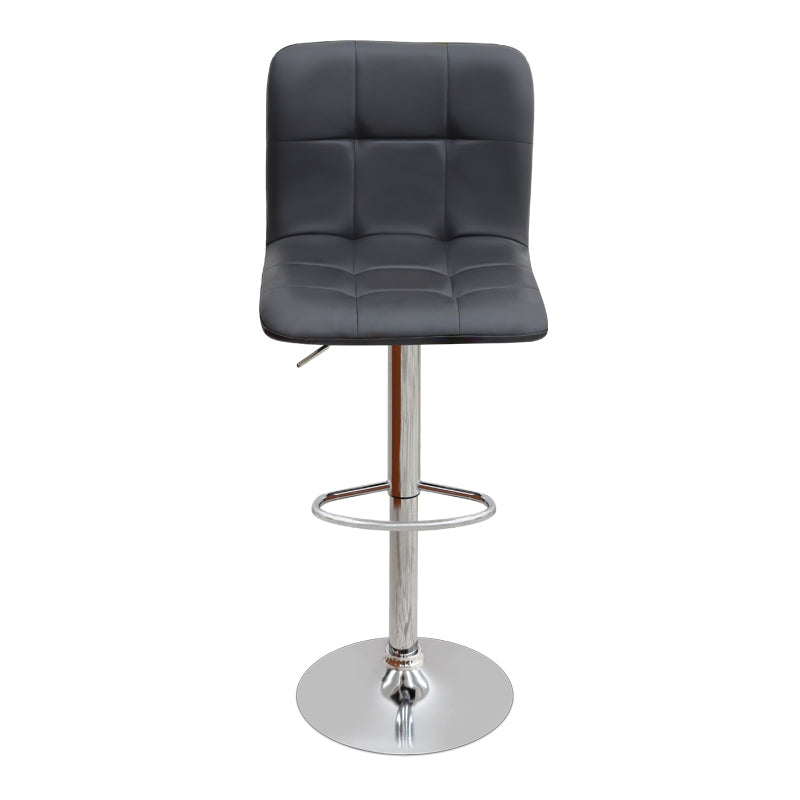 Σκαμπό Μπαρ Carmelo με Ρυθμιζόμενο Ύψος PU Μαύρο - Βάση Χρωμίου 45x42x90/113