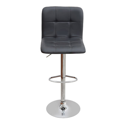 Σκαμπό Μπαρ Carmelo με Ρυθμιζόμενο Ύψος PU Μαύρο - Βάση Χρωμίου 45x42x90/113