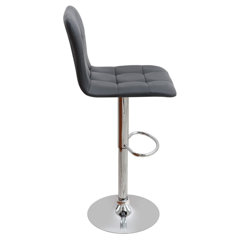 Σκαμπό Μπαρ Carmelo με Ρυθμιζόμενο Ύψος PU Μαύρο - Βάση Χρωμίου 45x42x90/113