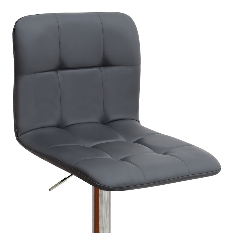 Σκαμπό Μπαρ Carmelo με Ρυθμιζόμενο Ύψος PU Μαύρο - Βάση Χρωμίου 45x42x90/113