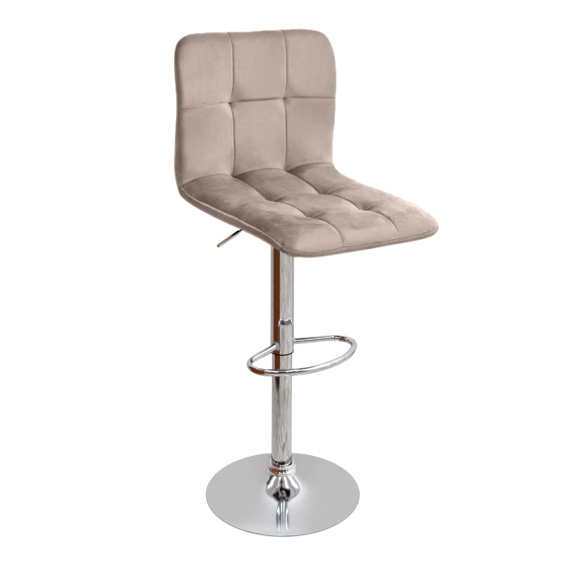 Carmelo Bar Stool with Adjustable Height Velvet Beige - Chrome Base 45x42x90/113