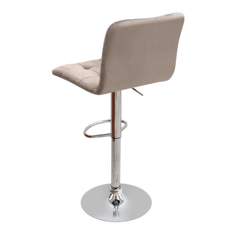 Carmelo Bar Stool with Adjustable Height Velvet Beige - Chrome Base 45x42x90/113