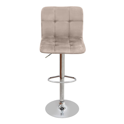 Carmelo Bar Stool with Adjustable Height Velvet Beige - Chrome Base 45x42x90/113