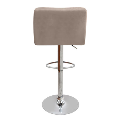 Carmelo Bar Stool with Adjustable Height Velvet Beige - Chrome Base 45x42x90/113