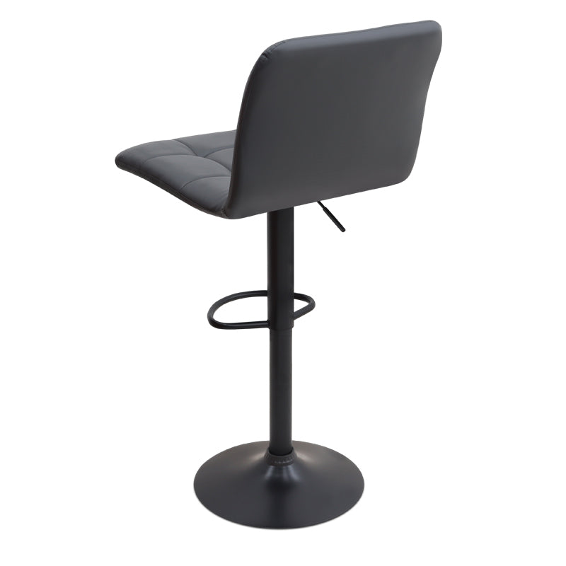 Σκαμπό Μπαρ Carmelo με Ρυθμιζόμενο Ύψος PU Μαύρο - Βάση Μαύρο Ματ 45x42x90/113