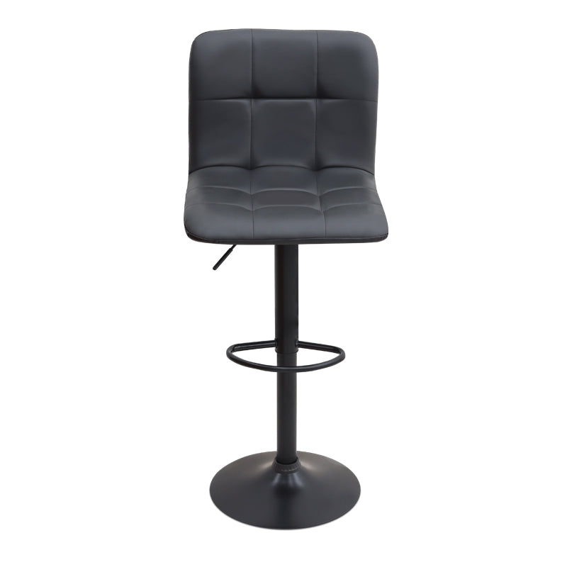 Σκαμπό Μπαρ Carmelo με Ρυθμιζόμενο Ύψος PU Μαύρο - Βάση Μαύρο Ματ 45x42x90/113