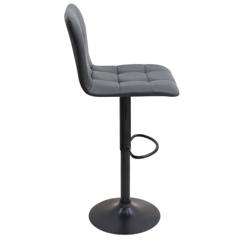 Σκαμπό Μπαρ Carmelo με Ρυθμιζόμενο Ύψος PU Μαύρο - Βάση Μαύρο Ματ 45x42x90/113