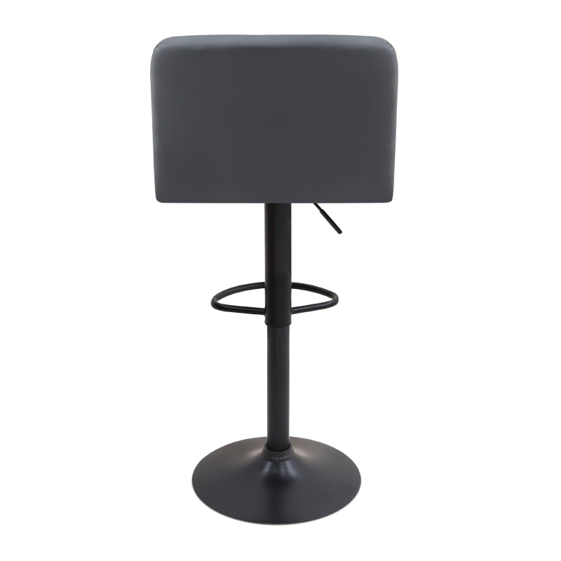 Σκαμπό Μπαρ Carmelo με Ρυθμιζόμενο Ύψος PU Μαύρο - Βάση Μαύρο Ματ 45x42x90/113