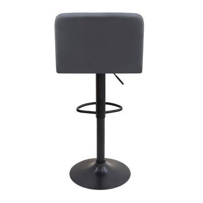 Σκαμπό Μπαρ Carmelo με Ρυθμιζόμενο Ύψος PU Μαύρο - Βάση Μαύρο Ματ 45x42x90/113