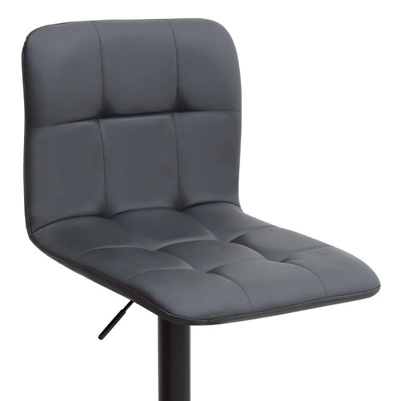 Σκαμπό Μπαρ Carmelo με Ρυθμιζόμενο Ύψος PU Μαύρο - Βάση Μαύρο Ματ 45x42x90/113