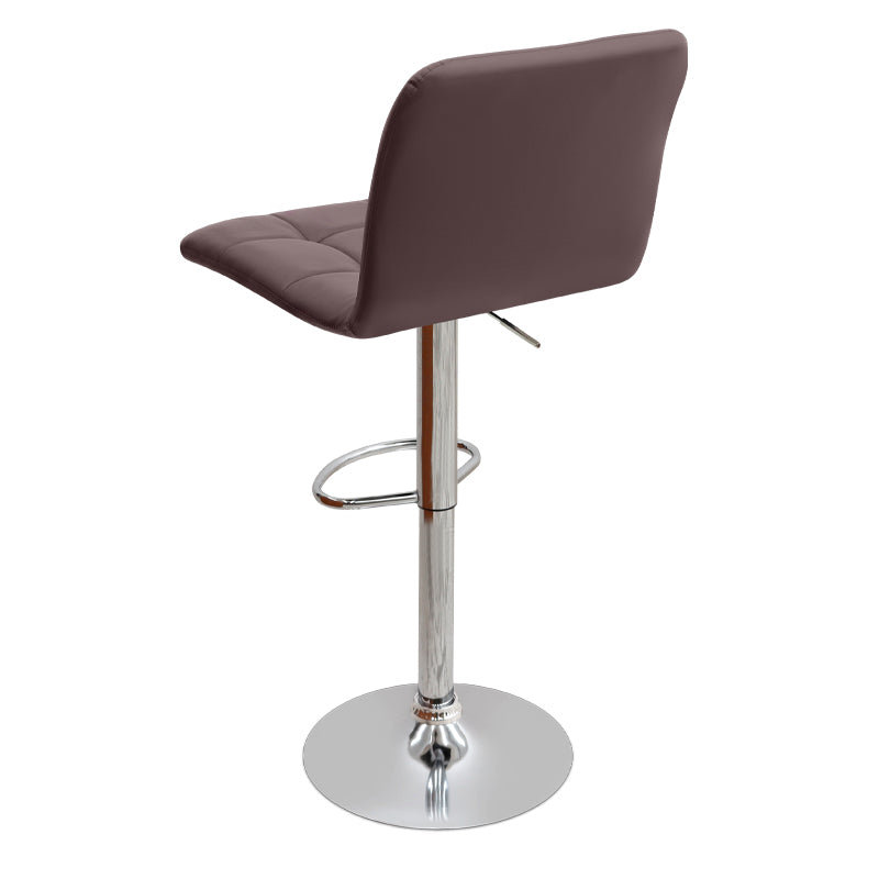 Σκαμπό Μπαρ Carmelo με Ρυθμιζόμενο Ύψος PU Καφέ - Βάση Χρωμίου 45x42x90/113