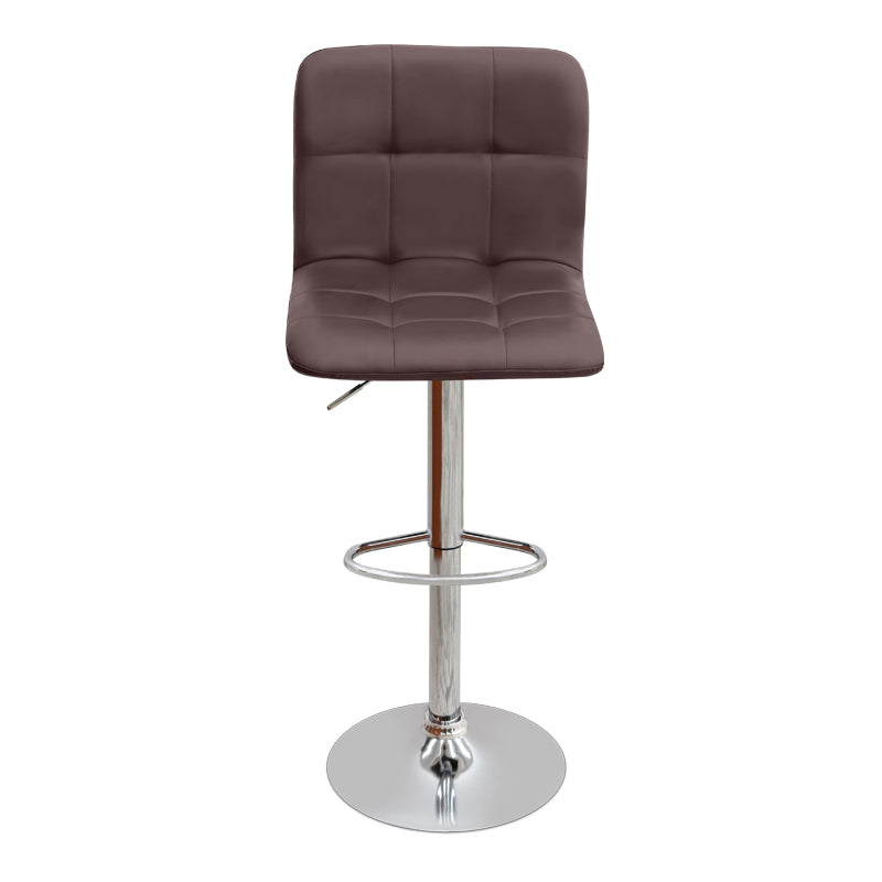 Σκαμπό Μπαρ Carmelo με Ρυθμιζόμενο Ύψος PU Καφέ - Βάση Χρωμίου 45x42x90/113