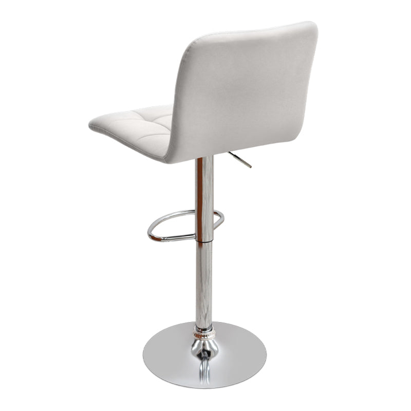 Σκαμπό Μπαρ Carmelo με Ρυθμιζόμενο Ύψος PU Λευκό - Βάση Χρωμίου 45x42x90/113