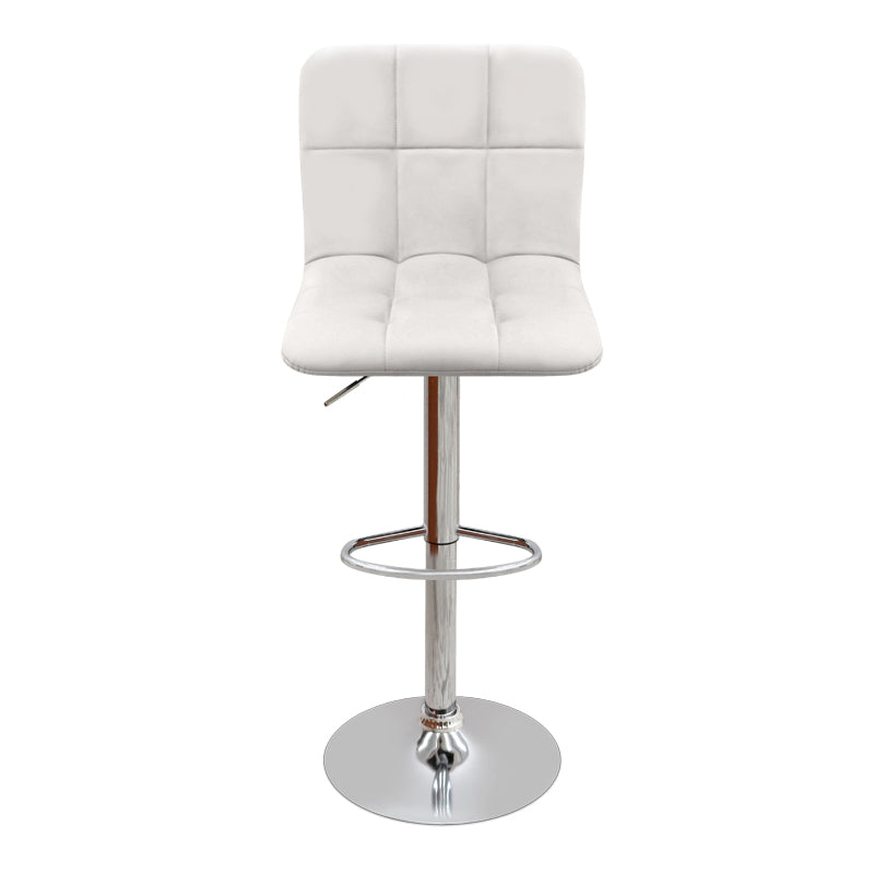 Σκαμπό Μπαρ Carmelo με Ρυθμιζόμενο Ύψος PU Λευκό - Βάση Χρωμίου 45x42x90/113