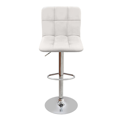 Σκαμπό Μπαρ Carmelo με Ρυθμιζόμενο Ύψος PU Λευκό - Βάση Χρωμίου 45x42x90/113