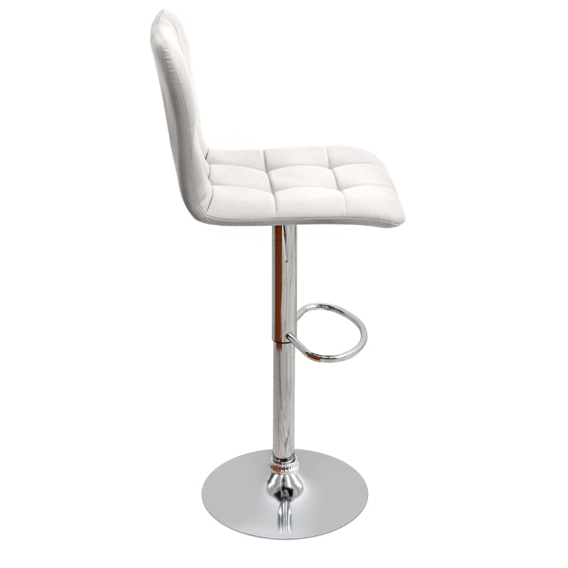 Σκαμπό Μπαρ Carmelo με Ρυθμιζόμενο Ύψος PU Λευκό - Βάση Χρωμίου 45x42x90/113