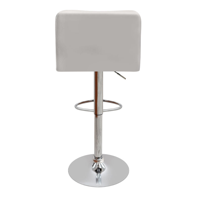 Σκαμπό Μπαρ Carmelo με Ρυθμιζόμενο Ύψος PU Λευκό - Βάση Χρωμίου 45x42x90/113