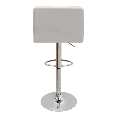 Σκαμπό Μπαρ Carmelo με Ρυθμιζόμενο Ύψος PU Λευκό - Βάση Χρωμίου 45x42x90/113