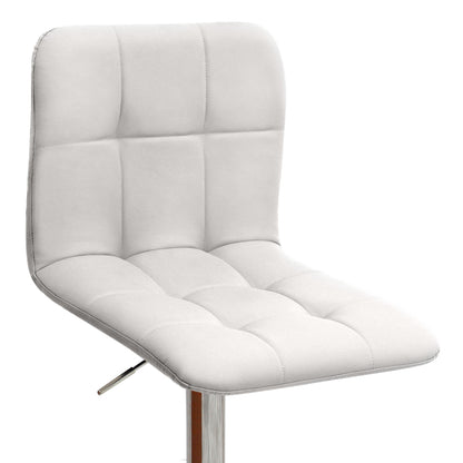 Σκαμπό Μπαρ Carmelo με Ρυθμιζόμενο Ύψος PU Λευκό - Βάση Χρωμίου 45x42x90/113