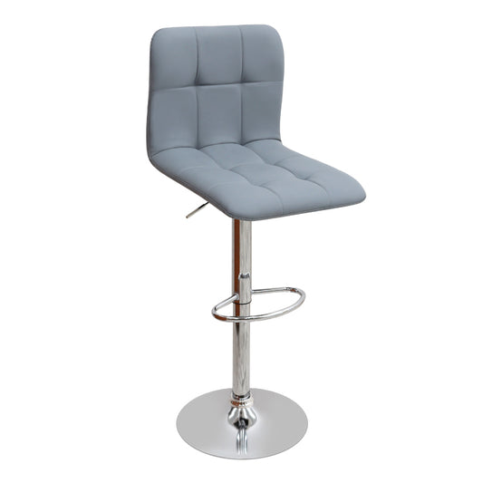 Σκαμπό Μπαρ Carmelo με Ρυθμιζόμενο Ύψος PU Γκρι - Βάση Χρωμίου 45x42x90/113