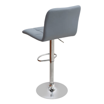 Σκαμπό Μπαρ Carmelo με Ρυθμιζόμενο Ύψος PU Γκρι - Βάση Χρωμίου 45x42x90/113