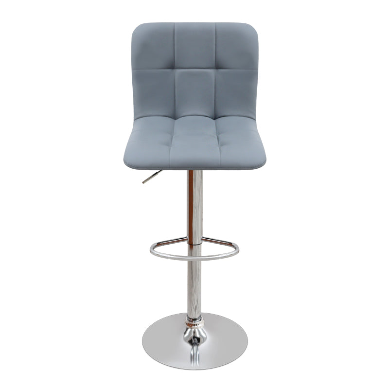 Σκαμπό Μπαρ Carmelo με Ρυθμιζόμενο Ύψος PU Γκρι - Βάση Χρωμίου 45x42x90/113