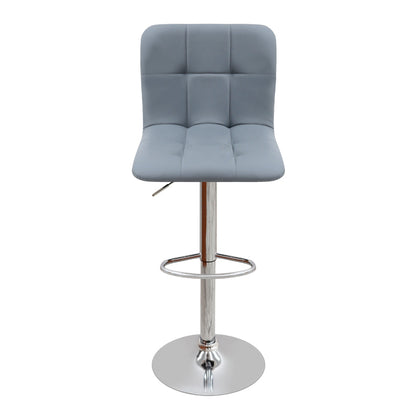 Σκαμπό Μπαρ Carmelo με Ρυθμιζόμενο Ύψος PU Γκρι - Βάση Χρωμίου 45x42x90/113