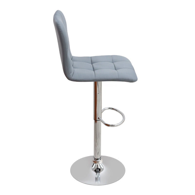 Σκαμπό Μπαρ Carmelo με Ρυθμιζόμενο Ύψος PU Γκρι - Βάση Χρωμίου 45x42x90/113