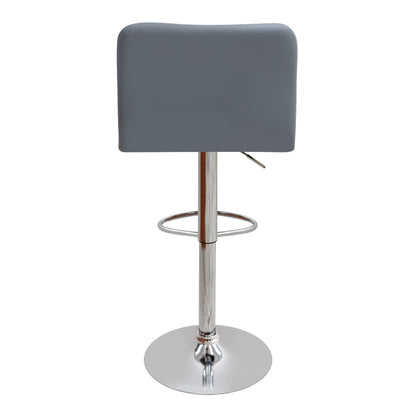 Σκαμπό Μπαρ Carmelo με Ρυθμιζόμενο Ύψος PU Γκρι - Βάση Χρωμίου 45x42x90/113