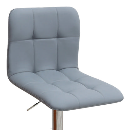 Σκαμπό Μπαρ Carmelo με Ρυθμιζόμενο Ύψος PU Γκρι - Βάση Χρωμίου 45x42x90/113