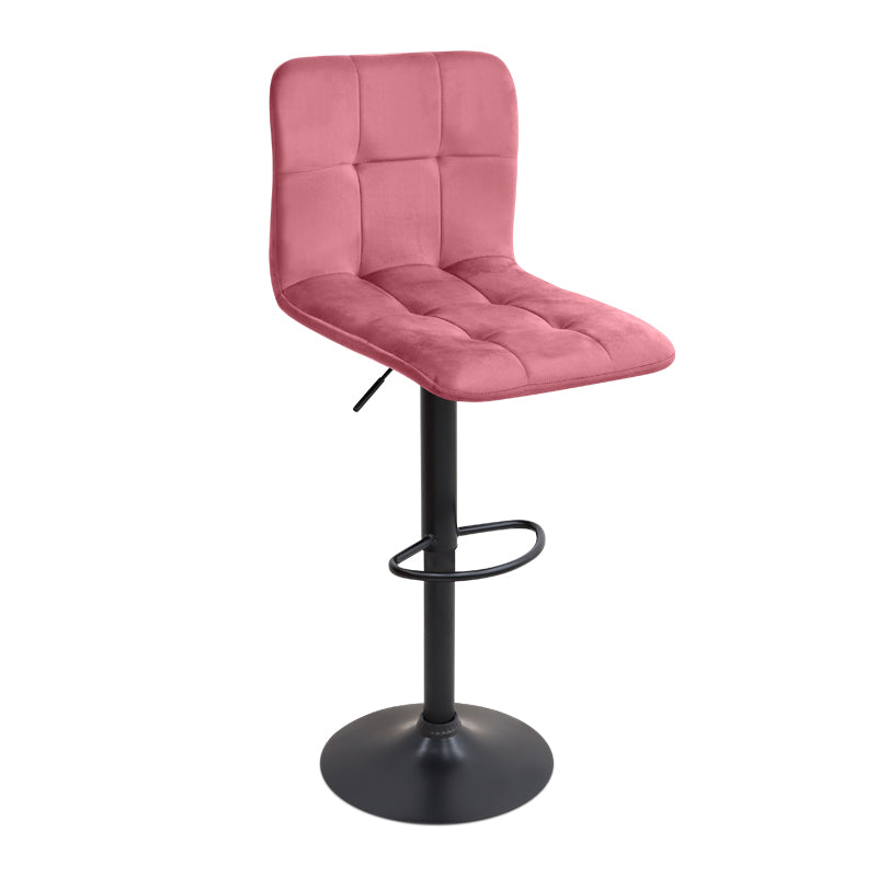 Σκαμπό Μπαρ Carmelo με Ρυθμιζόμενο Ύψος Βελούδο Σάπιο Μήλο - Βάση Μαύρο Ματ 45x42x90/113