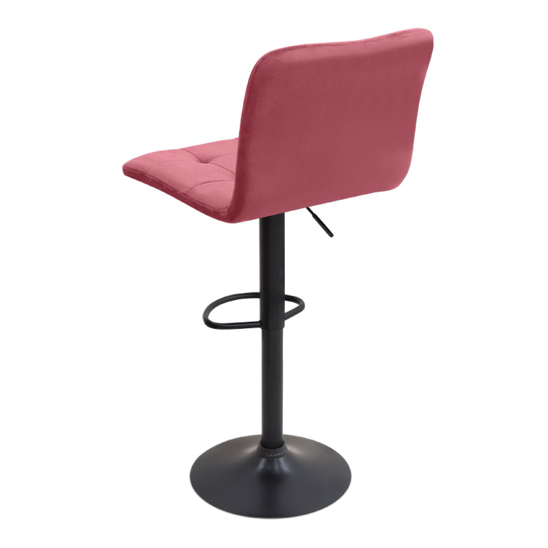 Σκαμπό Μπαρ Carmelo με Ρυθμιζόμενο Ύψος Βελούδο Σάπιο Μήλο - Βάση Μαύρο Ματ 45x42x90/113