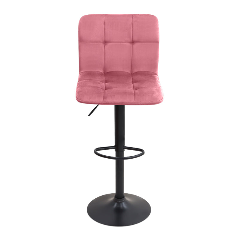 Σκαμπό Μπαρ Carmelo με Ρυθμιζόμενο Ύψος Βελούδο Σάπιο Μήλο - Βάση Μαύρο Ματ 45x42x90/113