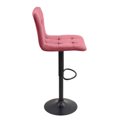 Σκαμπό Μπαρ Carmelo με Ρυθμιζόμενο Ύψος Βελούδο Σάπιο Μήλο - Βάση Μαύρο Ματ 45x42x90/113