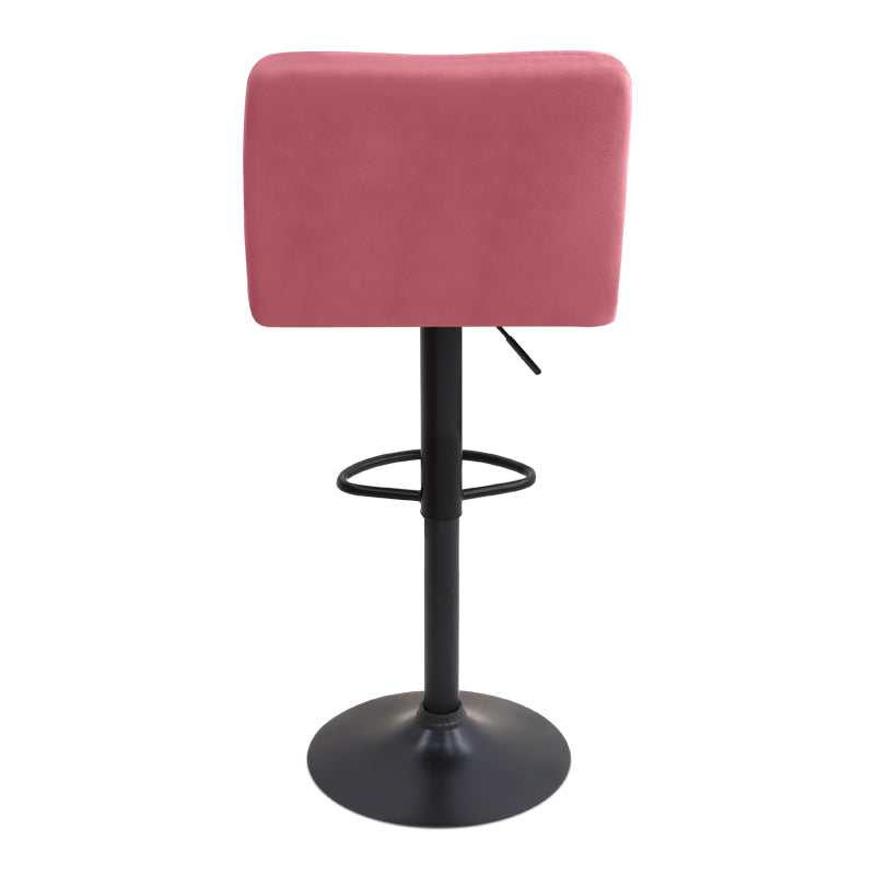Σκαμπό Μπαρ Carmelo με Ρυθμιζόμενο Ύψος Βελούδο Σάπιο Μήλο - Βάση Μαύρο Ματ 45x42x90/113