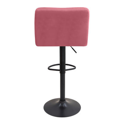 Σκαμπό Μπαρ Carmelo με Ρυθμιζόμενο Ύψος Βελούδο Σάπιο Μήλο - Βάση Μαύρο Ματ 45x42x90/113
