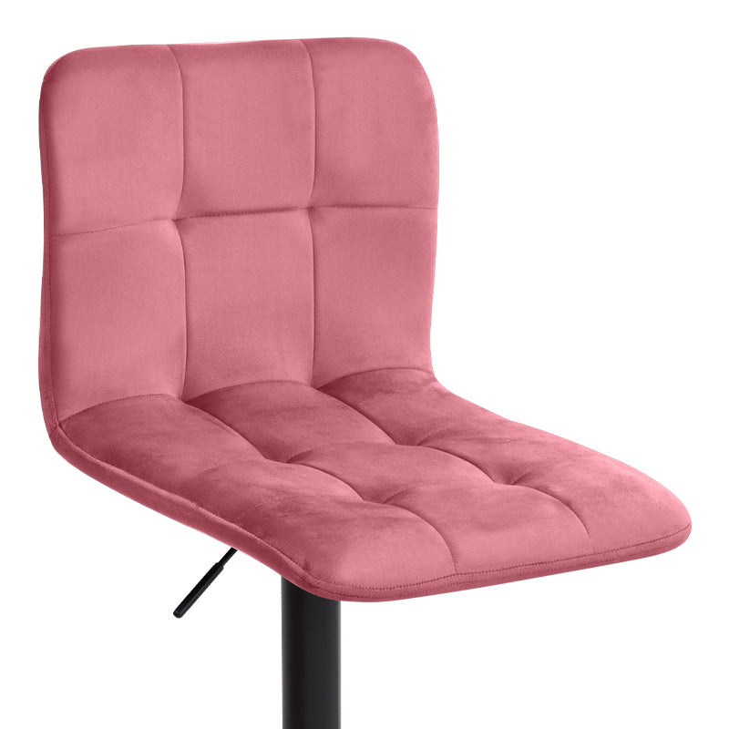 Σκαμπό Μπαρ Carmelo με Ρυθμιζόμενο Ύψος Βελούδο Σάπιο Μήλο - Βάση Μαύρο Ματ 45x42x90/113