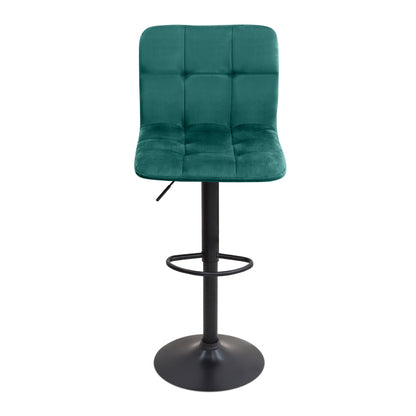 Σκαμπό Μπαρ Carmelo με Ρυθμιζόμενο Ύψος Βελούδο Κυπαρισσί - Βάση Μαύρο Ματ 45x42x90/113