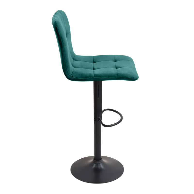 Σκαμπό Μπαρ Carmelo με Ρυθμιζόμενο Ύψος Βελούδο Κυπαρισσί - Βάση Μαύρο Ματ 45x42x90/113