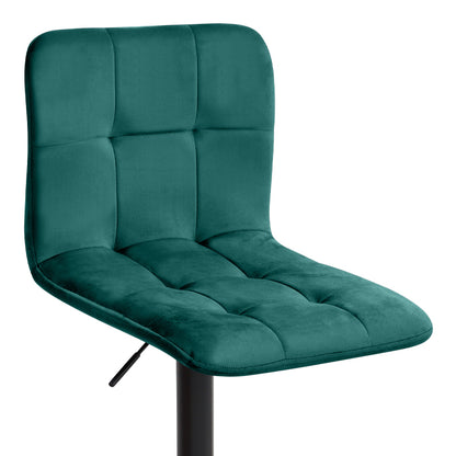 Σκαμπό Μπαρ Carmelo με Ρυθμιζόμενο Ύψος Βελούδο Κυπαρισσί - Βάση Μαύρο Ματ 45x42x90/113