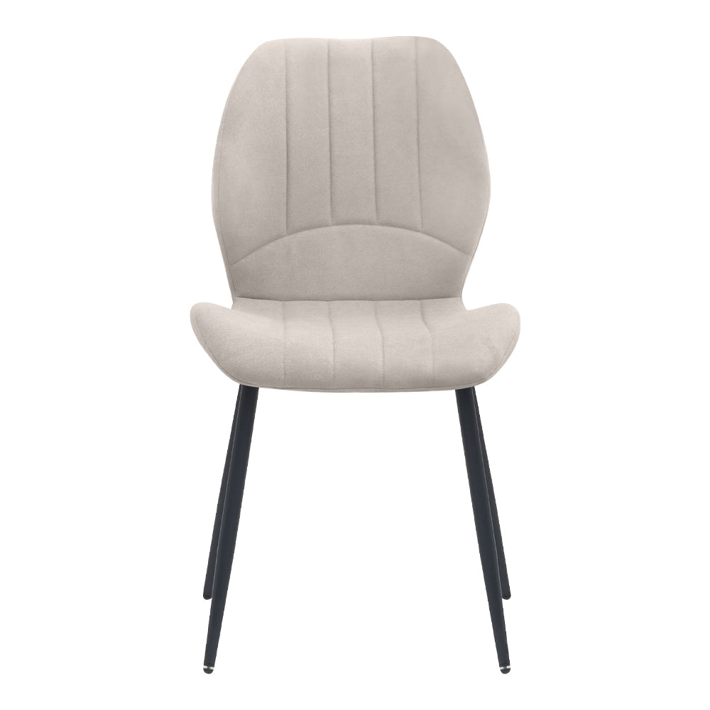 Καρέκλα Τραπεζαρίας Valena Κρεμ Ύφασμα - Μεταλλικό Μαύρο Πόδι 48x58x87