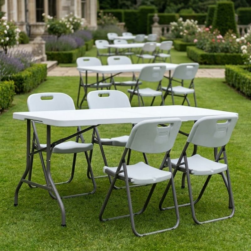 Τραπέζι Catering - Συνεδρίου Capri Πτυσσόμενο - Βαλίτσα Χρώμα Λευκό του Πάγου 152x70x74