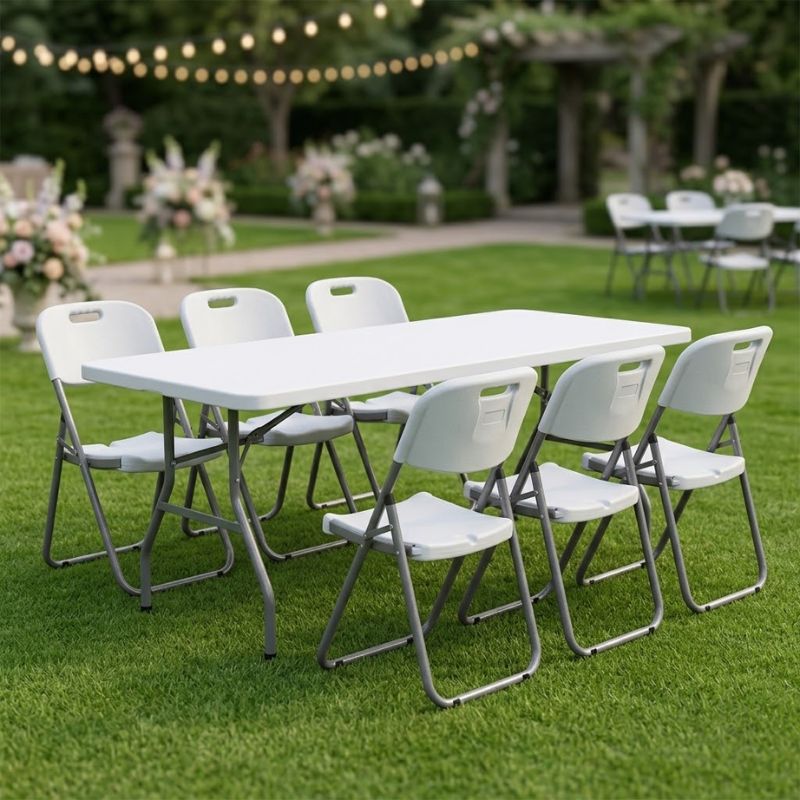 Τραπέζι Catering - Συνεδρίου Capri Πτυσσόμενο - Μονοκόμματη Επιφάνεια Χρώμα Λευκό του Πάγου 152x76x74