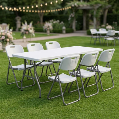 Τραπέζι Catering - Συνεδρίου Capri Πτυσσόμενο - Μονοκόμματη Επιφάνεια Χρώμα Λευκό του Πάγου 152x76x74