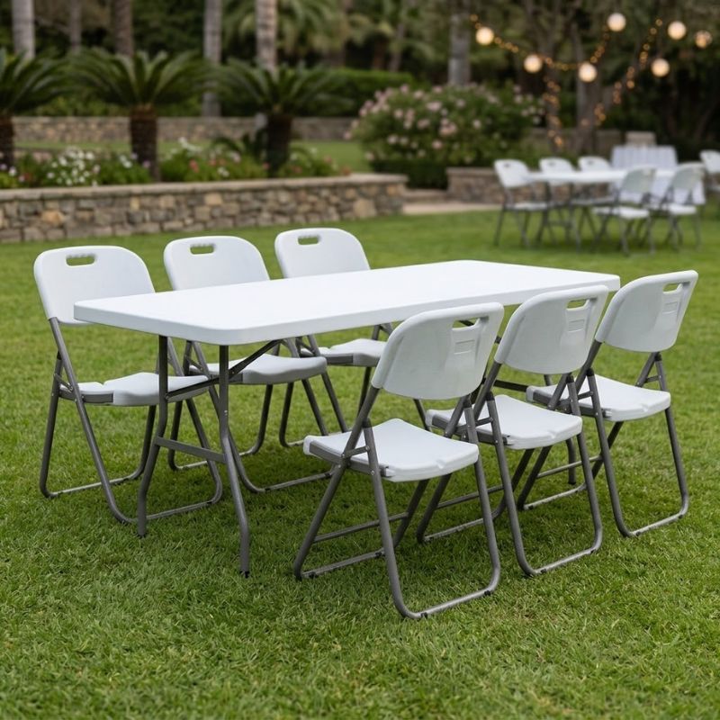 Τραπέζι Catering - Συνεδρίου Capri Πτυσσόμενο - Μονοκόμματη Επιφάνεια Χρώμα Λευκό του Πάγου 183x76x74